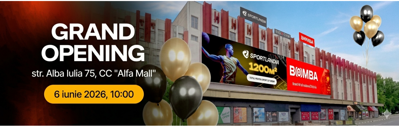 Deschiderea noului magazin Sportlandia în Alfa Mall — reduceri pe 6 iunie